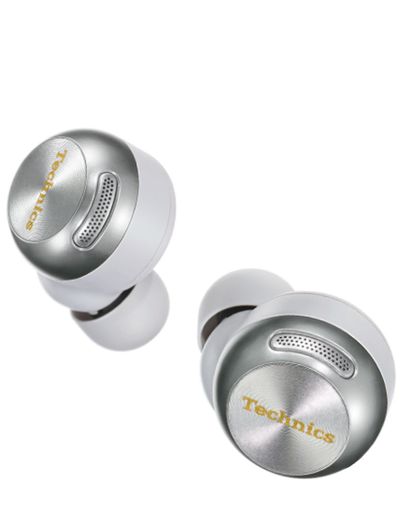 Technics EAH-AZ100 in silver on white background.