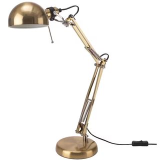 Ikea work lamp in brass color scheme