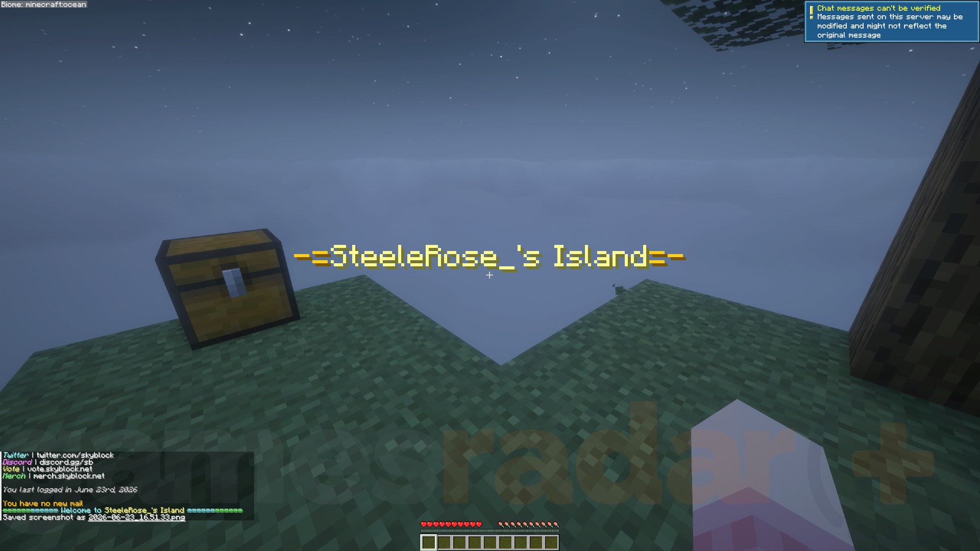 A player starts a new Skyblock world on the Skyblock server, one of the best Minecraft servers around.