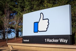 Facebook's thumbs up sign at its US offices