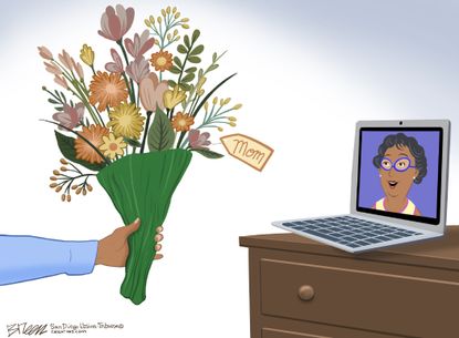 Editorial Cartoon U.S. mothers day social distancing coronavirus