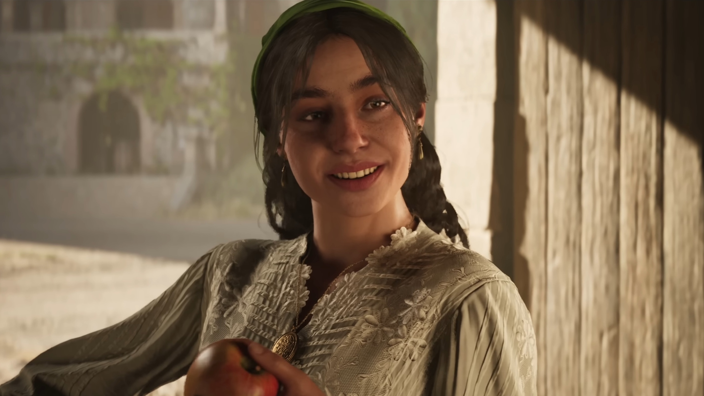 Isabella smiling.