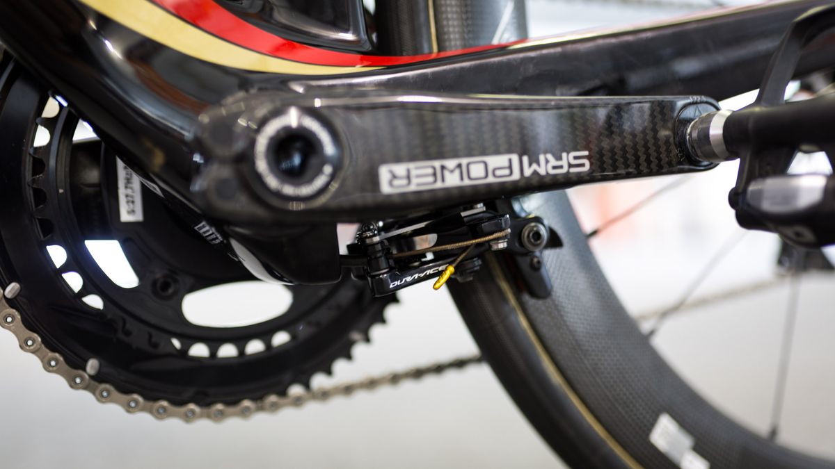A look at the rear brake, which is positioned underneath the bottom bracket