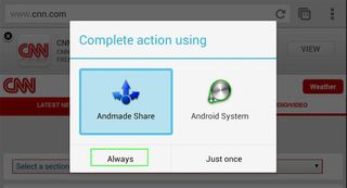 Complete Action to Choose Andmade Share
