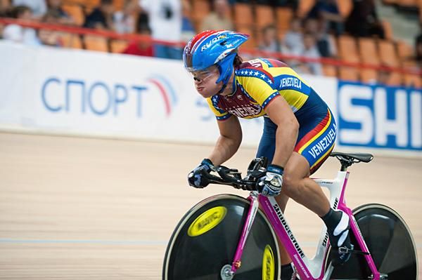 Marynes Chiguinguira Prada Rodriguez (Venezuela) begins her run in the 500m TT.
