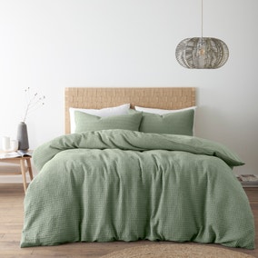 Amberley Waffle 100% Cotton Duvet Cover &amp;amp; Pillowcase Set