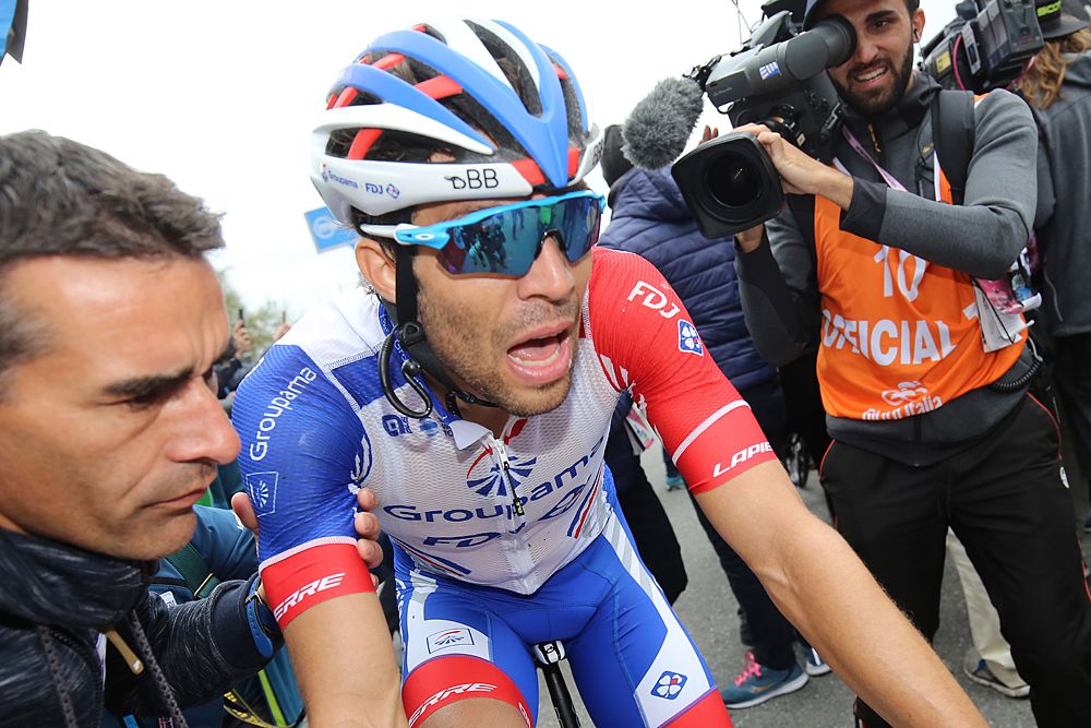 Thibaut Pinot (Groupama-FDJ) after climbing Mount Etna stage 6 at the Giro d'Italia
