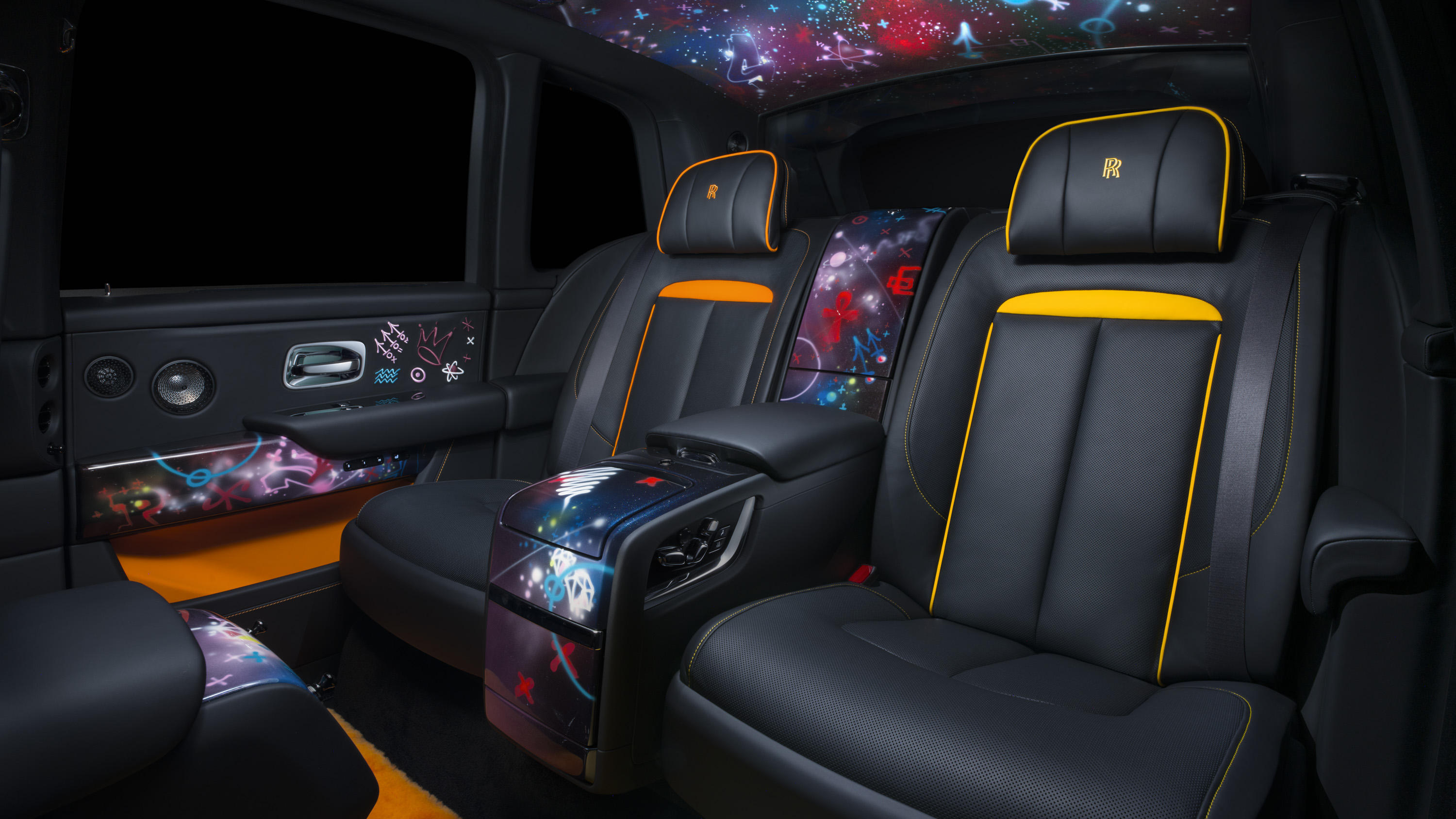 The rear seats in the Black Badge Cullinan by Cyril Kongo