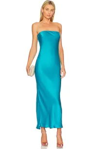 Angel Strapless Midi Dress, £77.09 | Revolve