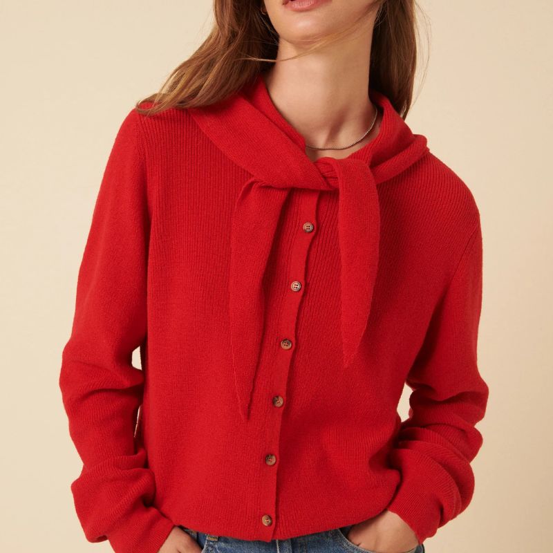 Nobody's Child , Red Neck Tie Scarf Cardigan