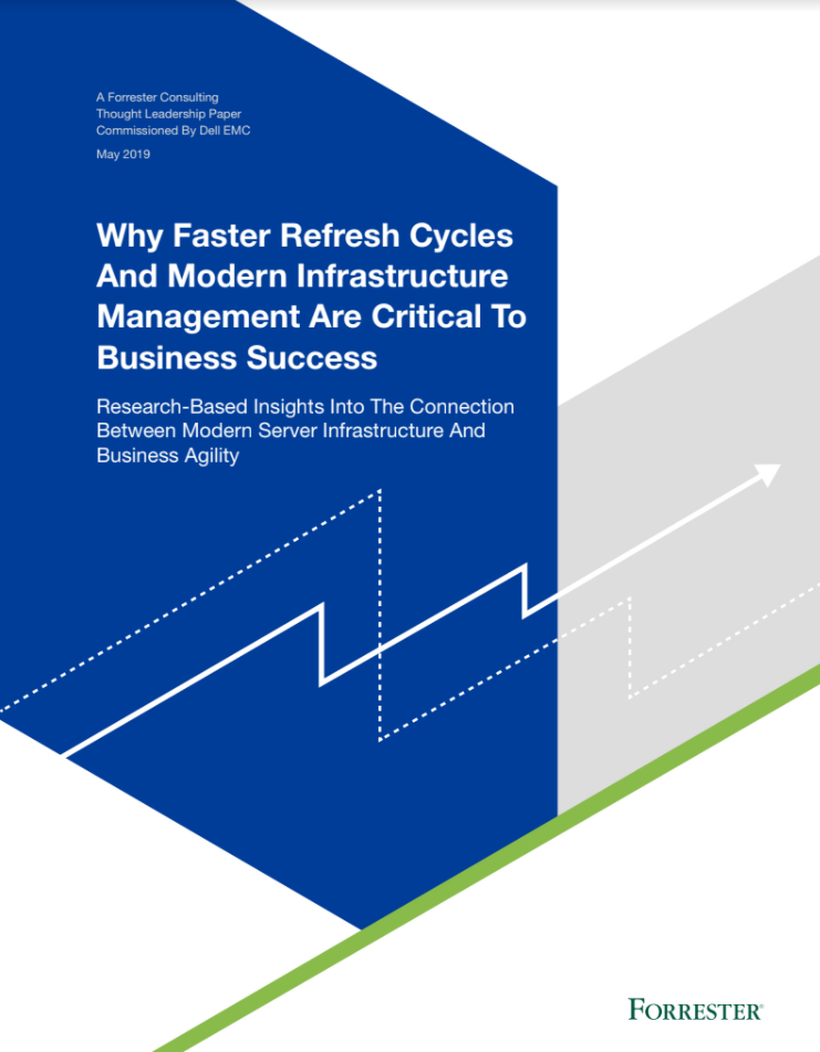 Title of whitepaper on background of blue and grey trapezoids with a green line diagonally down the page 