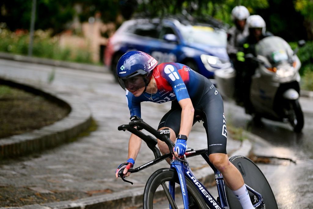 CHIANCIANO ITALY JUNE 30 Marta Cavalli of Italy and Team FDJ Suez sprints during the 34th Giro dItalia Donne 2023 Stage 1 a 44km individual time trial from Chianciano to Chianciano on June 30 2023 in Chianciano Italy Photo by Dario BelingheriGetty Images