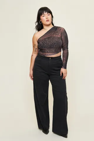 Was Sie wollen: Kendall Mesh Asymmetrical Top