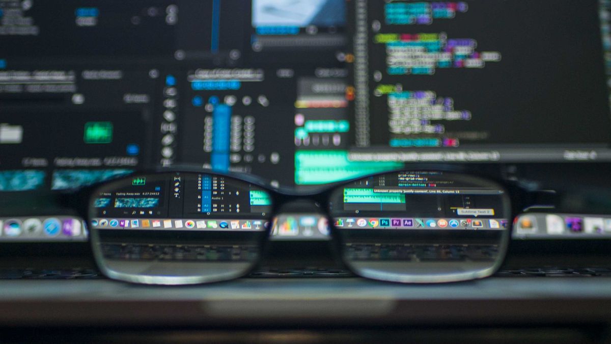 Glasses in front of computer screen