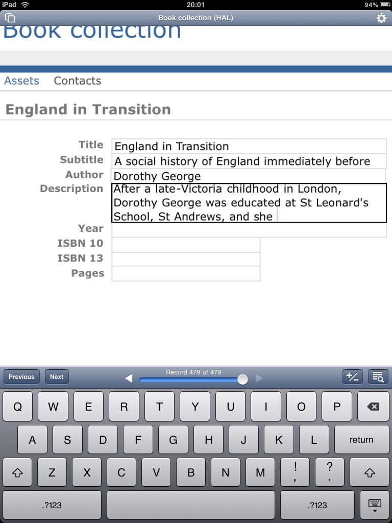 While you can&rsquo;t create a whole new database using the iPad app, you can add new records to your existing databases. This work