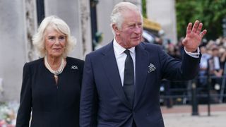 King Charles III and Camilla, Queen Consort arriving at Buckingham Palace