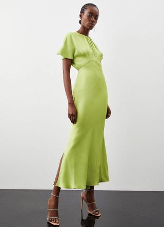 Karen Millen Satin Woven Crepe Maxi Dress