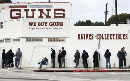 Line outside a gun store in California