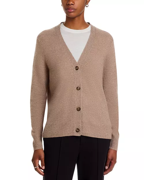 Grandmother Cashmere V Neck Cardigan Sweater - Exclusive