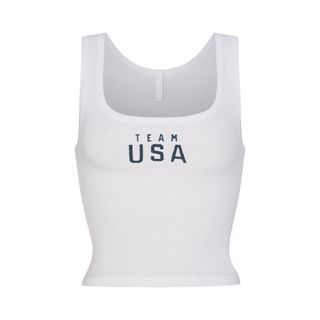 Skims for Team Usa Cotton Rib Olympic Tank | White