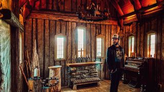 Nicklas Barker in a cabin-studio