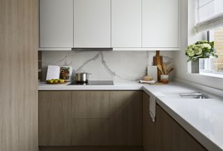 minimalist kitchen with white countertop
