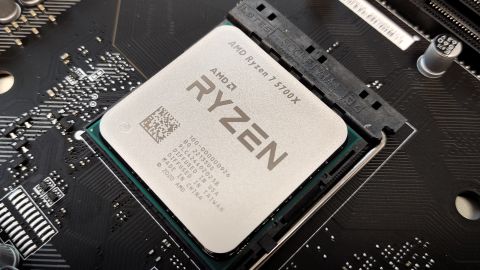 AMD Ryzen 7 5700X in motherboard.