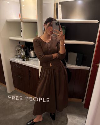 Influencer wears Free People's Perfect Tones Set