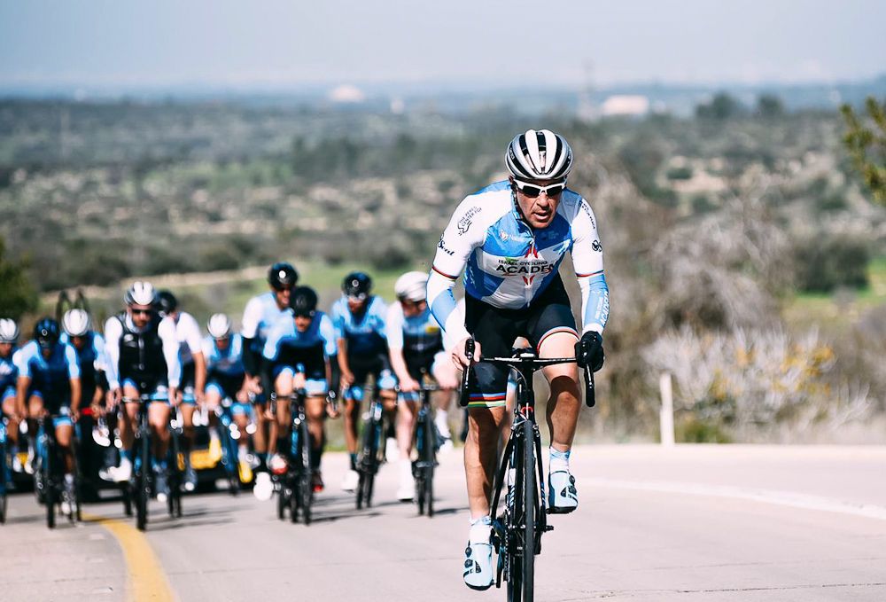 Israel Cycling Academy co-owner Sylvan Adams 'attacks' the team on the final climb to Jerusalem
