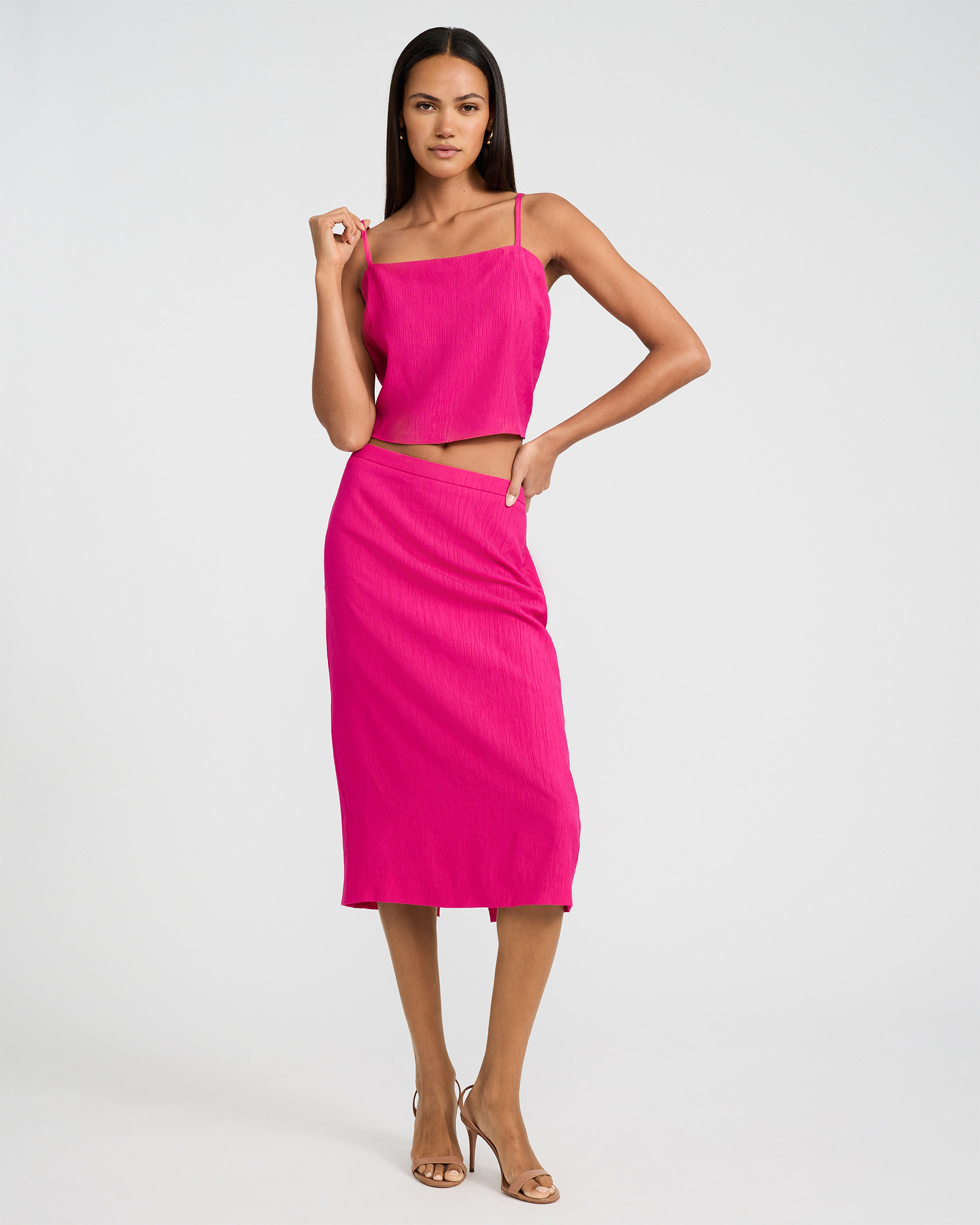 Express, Textured Square Neck Cropped Cami