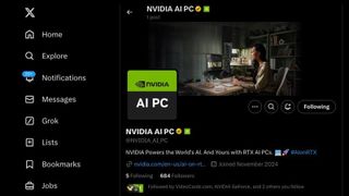 screenshot of Nvidia AI Twitter Account