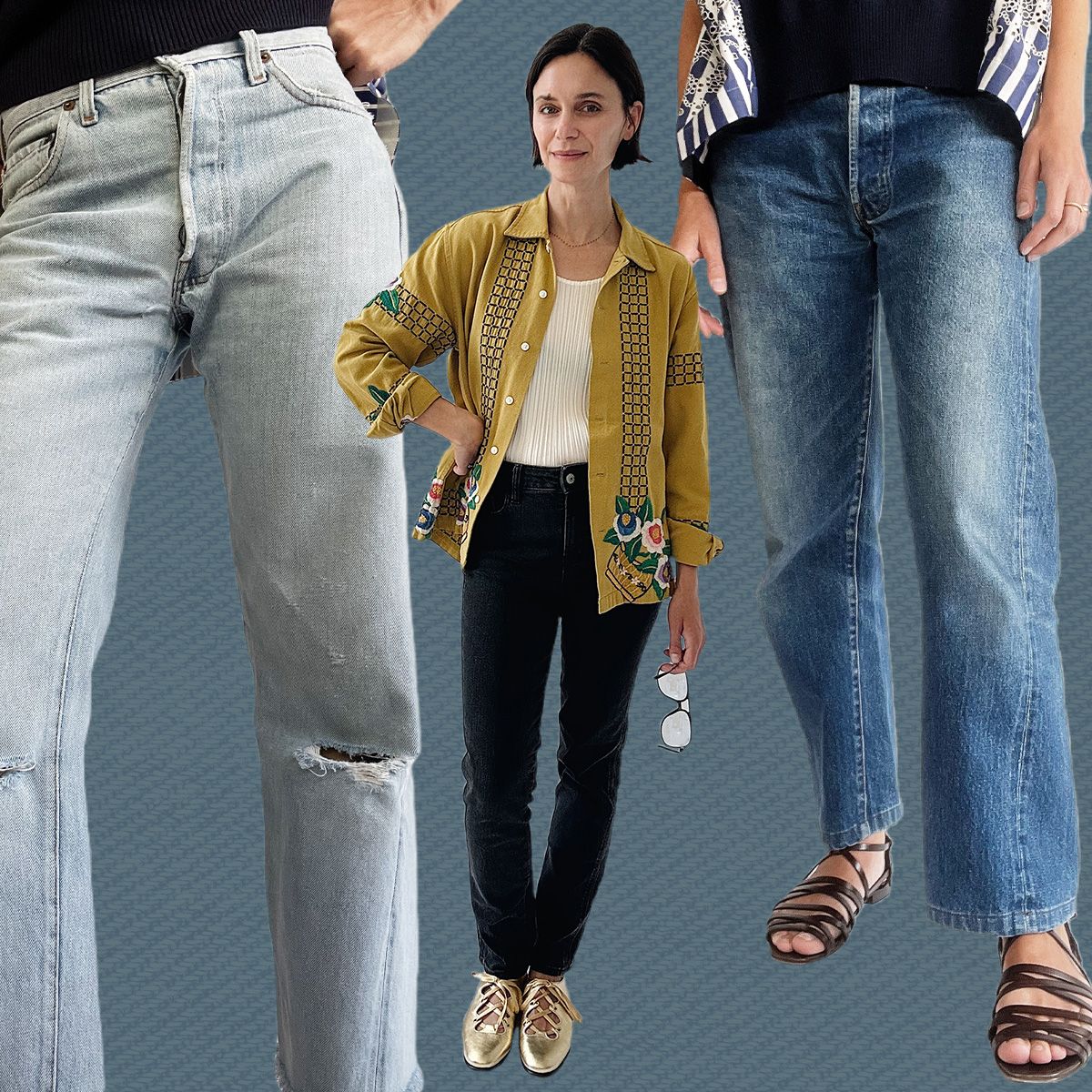 Jane Herman in a variety of denim styles