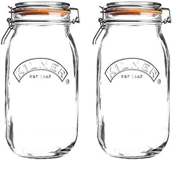 Kilner 1.5 Litre Round Glass Clip Top Jar (pack of 2)
