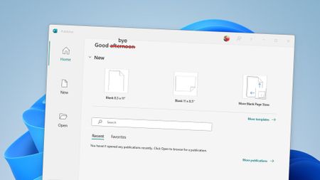 Microsoft Publisher launch screen