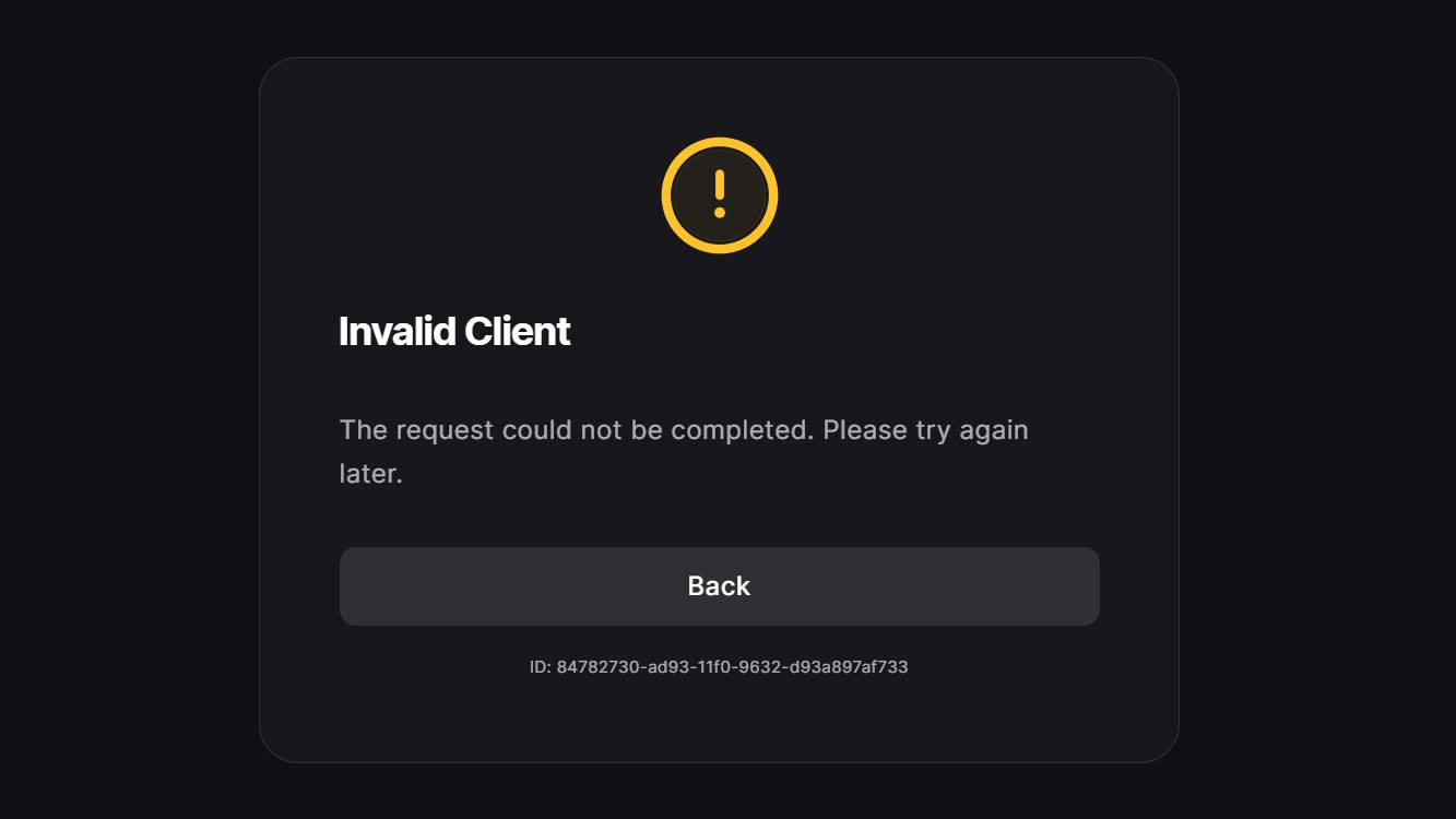 Epic Games Store error screen