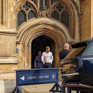 Prince Harry leaving Windsor yesterday