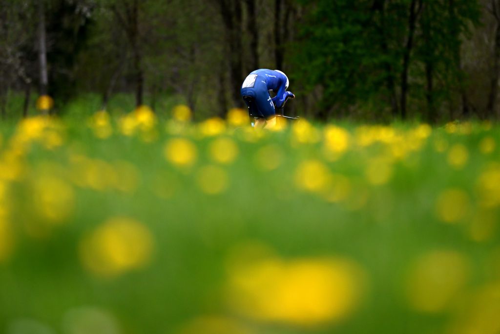 CHTELSAINTDENIS SWITZERLAND APRIL 28 Matteo Jorgenson of The United States and Movistar Team sprints during the 76th Tour De Romandie 2023 Stage 3 a 1875km individual time trial stage from ChtelSaintDenis to ChtelSaintDenis UCIWT on April 28 2023 in ChtelSaintDenis Switzerland Photo by Dario BelingheriGetty Images