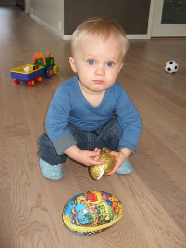 Gunn Rita Dahle Flesj&aring;'s son Bj&oslash;rnar enjoyed Easter