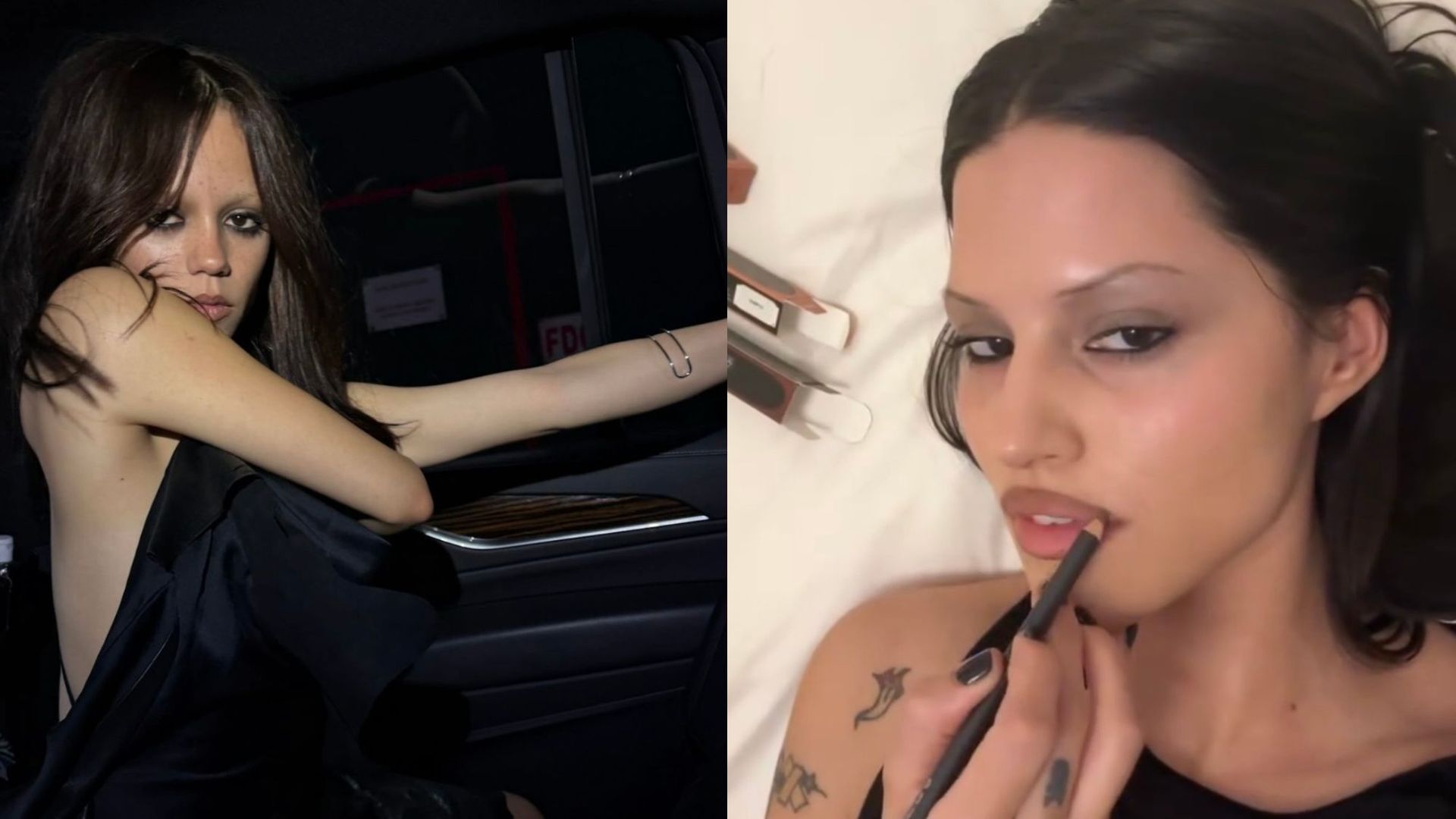Split image of Jenna Ortega and Gabbriette.