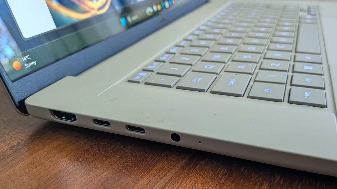 The Asus Zenbook A16 on a desk