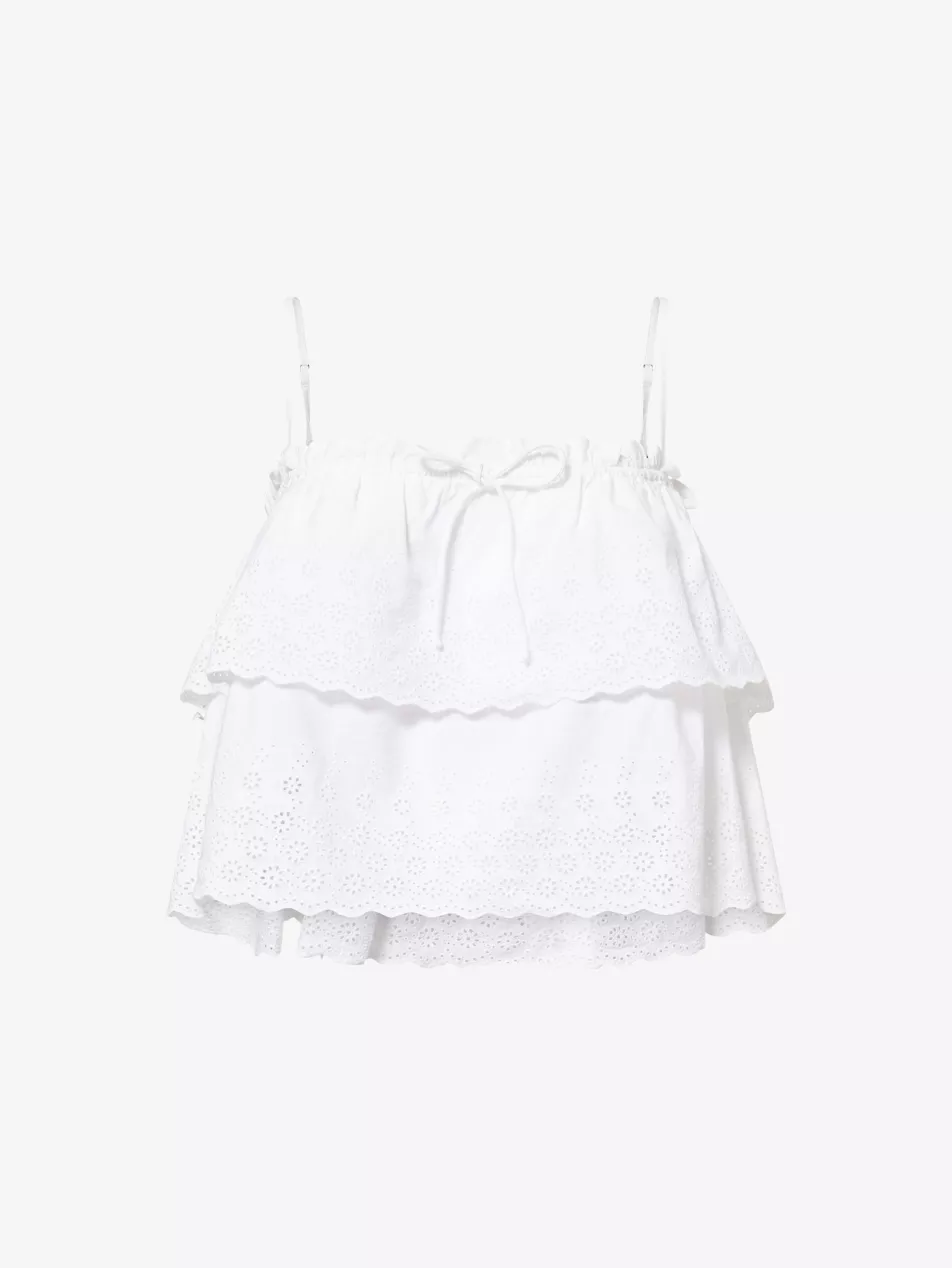 Oseanna Embroidered Cotton Top - Xs