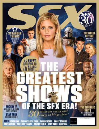 Buffy Summers and a host of other TV characters on the cover of SFX 389.