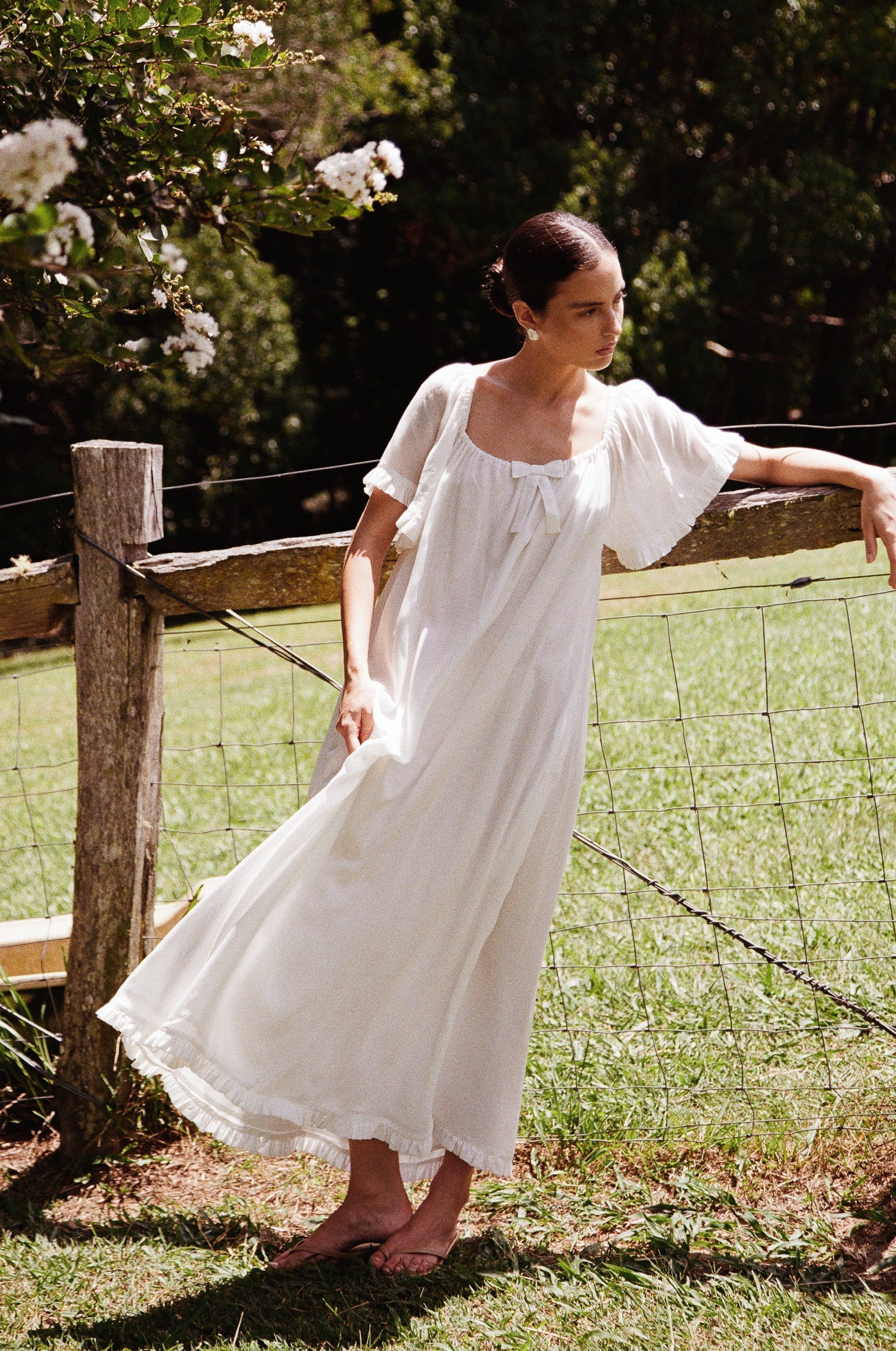 Betty Nightie - Long - Lyocell Batiste - Off White - Xs