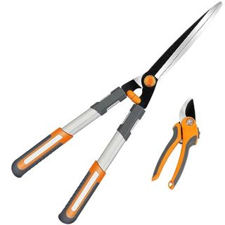 Airaj Garden Hedge Shears,61cm Manual Hedge Shears With Steel Wavy,home Garden Pruner Perfect for Trimming Borders, Boxwood, and Tall Bushes