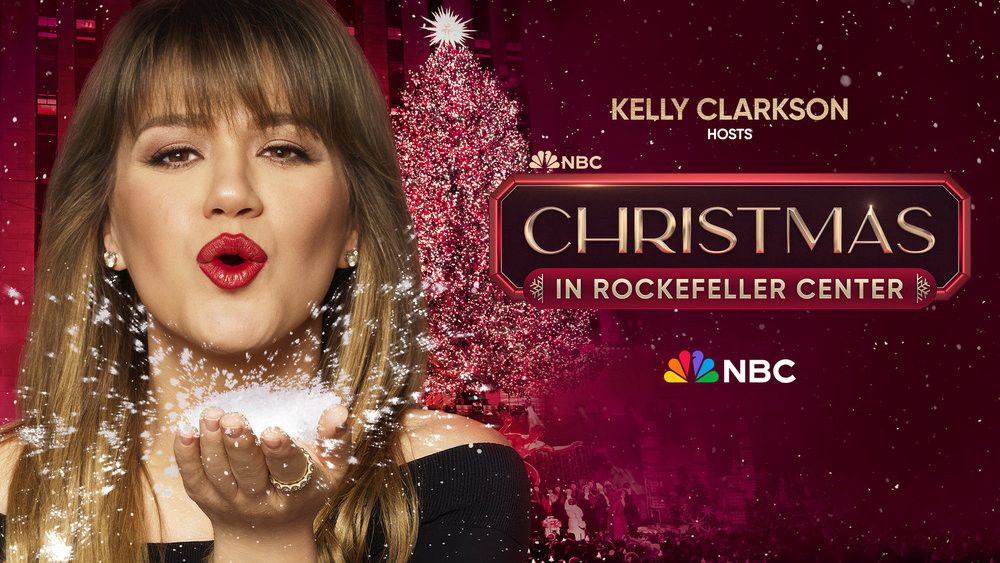 Kelly Clarkson in key art for Christmas in Rockefeller Center