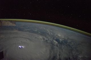This photo, taken on Jan. 12, 2015, shows Cyclone Bansi from the International Space Station.