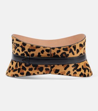 Neo Leopard-Print Calf Hair Belt