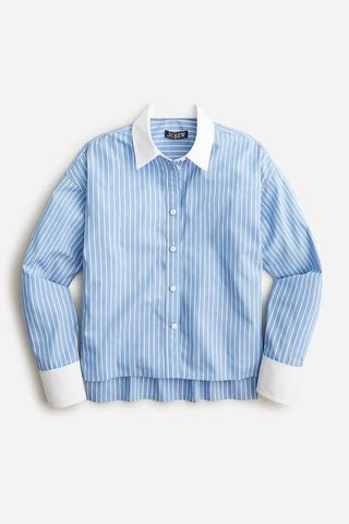 J. Crew Relaxed-fit cropped cotton poplin shirt