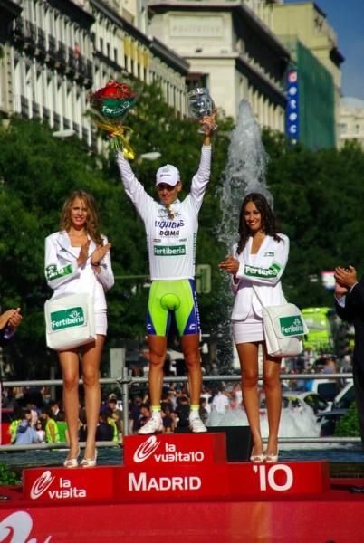 Nibali also pulled on the white jersey