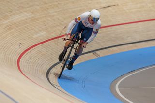 Joe Truman representing Great Britain at the Track World Championships in 2024